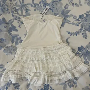 Garage drop waist ruffle mini dress thumbnail 2