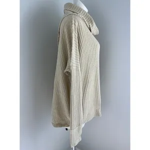 Free People Juicy Long Sleeve Cowl Neck Oversized Draped Tunic Top Stone Cold S thumbnail 2