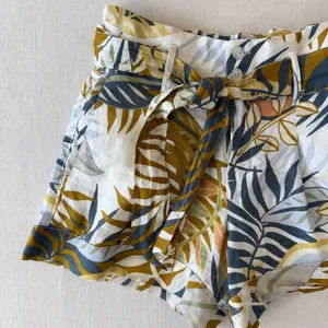 C&C California Tropical Palm Print Linen Coastal Resortwear Shorts Women XS thumbnail 10