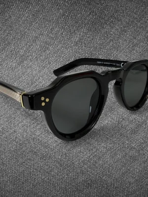 Black Round Sunglasses Gold Rivet Retro Style - Unbranded thumbnail 7