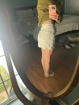Calvin Klein White High-Rise Denim Shorts thumbnail 2