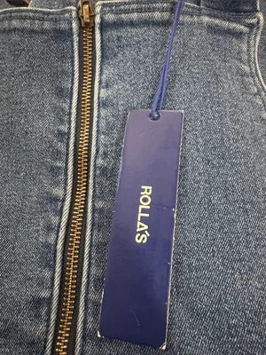 ROLLA'S Blue Zip-Front Wide-Leg Denim Overalls thumbnail 10
