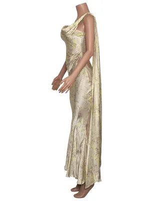 BHLDN Isla Scarf Printed Mermaid Maxi Dress, Pink Salt Vintage Rose, XXS thumbnail 4