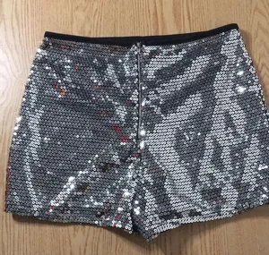 Womens Agaci Lined Sequins Stretchy Shorts Black Silver Size Medium thumbnail 6