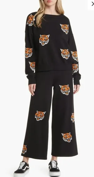 Lala Fierce Knit High Waist Wide Leg Pants thumbnail 1