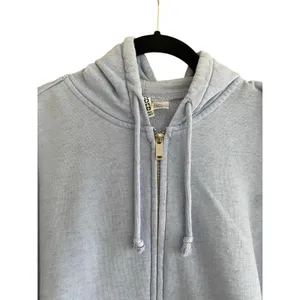 H&M Light Blue Marled Zip Up Hoodie Size Small thumbnail 4