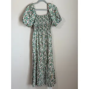 Tuckernuck Anna Cate Floral Smocked Maxi Dress‎ Womens Small Puff Sleeve Cotton thumbnail 3