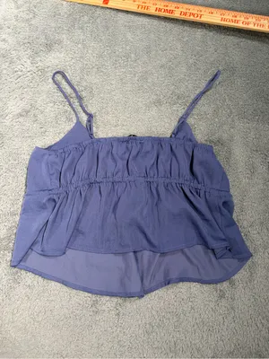 Lulu's Blue Tie-Front Cami Tank Top crop medium NWT thumbnail 3