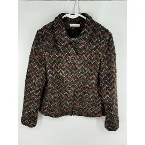 Yvonne La Marie Womens‎ Mohair Blend Tweed Button Front Jacket Blazer Size 12 thumbnail 7