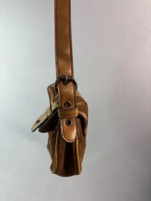 Levi's Brown Corduroy Mini Buckle Bag with Tan Trim thumbnail 3