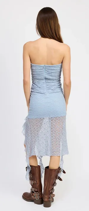 Blue Lace Dress Size M thumbnail 2
