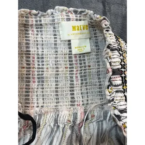 Maeve Anthropologie Wide Leg Pants Womens Multicolor Smocked Ikat Print Medium thumbnail 3
