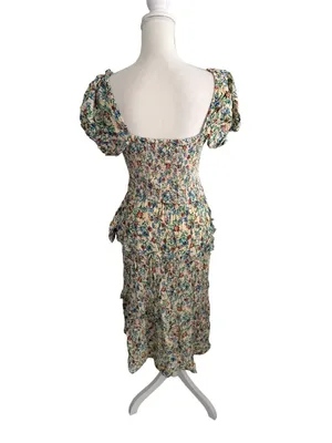 BAND OF THE FREE Floral Smocked Midi Dress Size Small thumbnail 3