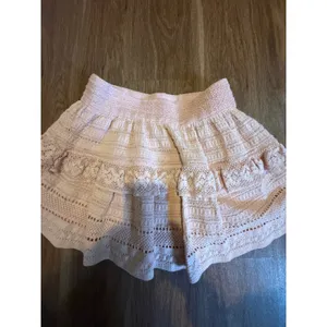 Aerie‎ Peach Pink Crochet Tiered Ruffle Mini Skirt High Waisted Size Medium thumbnail 3