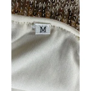 Sparkly Rose Gold Sequin Camisole Cowl Neck Tank Top Cropped Party Clubwear - M thumbnail 9