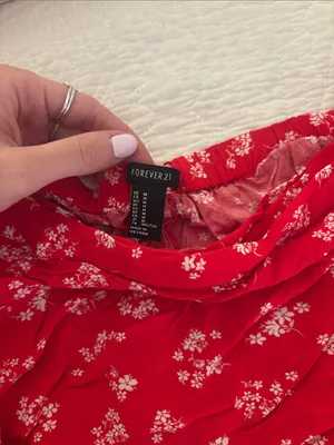Red Floral Wrap Skirt - Women thumbnail 2