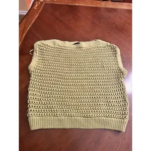 Broadway Crochet Tank Top - Women's Medium, Sage Cotton Blend thumbnail 2