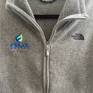 The North Face Gray Fleece Jacket size large 20” from pit to pit thumbnail 2
