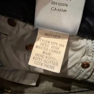 Mother Denim High Waisted Looker Jeans in Here Kitty, Kitty‎ Glitter Racer Sz 25 thumbnail 13