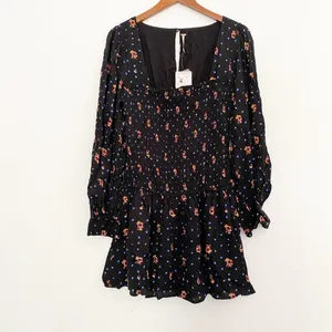 NWT Free People Two Faces Mini Dress Black SZ-S thumbnail 5