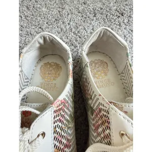 Vince Camuto Floral Perforated Leather Espadrille Platform Sneakers‎ White 7.5 thumbnail 5