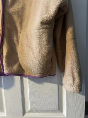 wild fable Beige Fleece Bomber Jacket with Pink Trim thumbnail 6