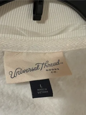 NWOT Universal Threads Women's Fleece Cardigan - Cream White Size L thumbnail 3