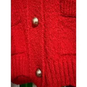 Urban Revivo Womens Red Textured Knit‎ Button Front Cardigan Size US 12 thumbnail 3