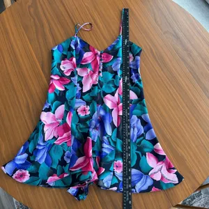 80s Vintage Cacique Lingerie Bold Floral Slip Dress Romper Sleepwear Glam Small thumbnail 10