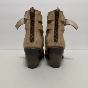 FREEBIRD by Steven Joker Leather Ankle Booties Size 7 Strappy Distressed Boho thumbnail 4