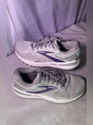 Brooks Ariel Women's Light Gray and Purple Running Shoe thumbnail 3