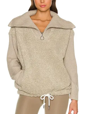 Varley Rogers Sweater Size Small Half Zip Sage Grey thumbnail 1