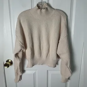Free People Hailee Sweater Skirt Set in Powder Sand L thumbnail 2
