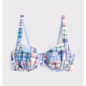 ABERCROMBIE & FITCH Reversible Bikini Top & Bottoms in Blue Plaid Size XS thumbnail 3