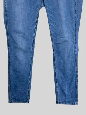 Free People Blue Skinny Jeans with Zip Pocket Detail thumbnail 4