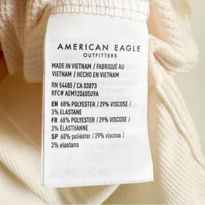 American Eagle Outfitters Cream Ivory Cowl Neck Waffle Knit high low top Large thumbnail 7