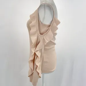 Club Monaco Ruffle Trim Cold Shoulder Long Sleeve Sweater Blush Pink Size XS thumbnail 8