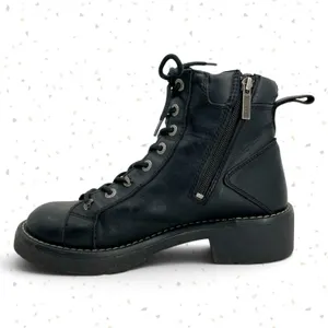Harley-Davidson Black Leather Biker Boots Lace Up Side Zipper 84051 Heavy Duty 9 thumbnail 4