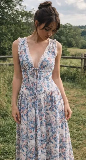 For Love And Lemons Floral Audrey Maxi Dress Small Petite thumbnail 1