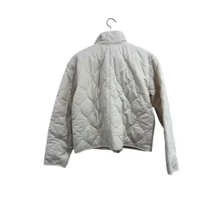 Lucky‎ Brand Cream Quilted Jacket Womens Small Off White Cotton Full Zip thumbnail 2