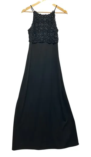 Betsy And Adam Women Maxi Gown 10 Black Lace Bodice Sleeveless Formal Evening‎ thumbnail 1