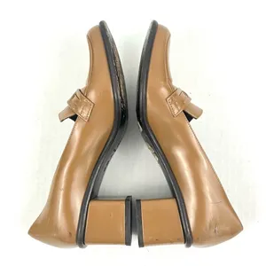 Vintage Via Spiga Italian Leather Tan Y2K Block Heel Loafers - Size 6.5 thumbnail 6