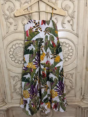 Farm Rio Anthropologie Cotton Tripixal Forest Maxi Dress Size Large thumbnail 3