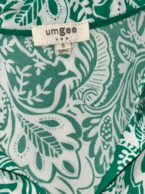 Umgee Green/White Paisley Print Dress Women's Small thumbnail 2
