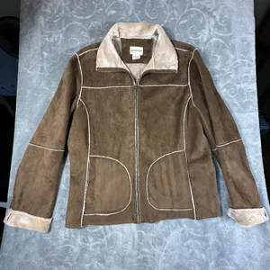 St Johns Bay Faux Suede Ranchers Jacket Womens Large Brown Soft Shearling 2 Tone thumbnail 13