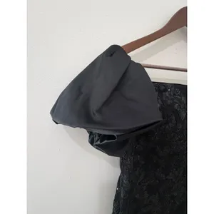 Eliza J Black Dress Sequin Lace Off Shoulder Puff Sleeve Size 4 Glam Cocktail thumbnail 4