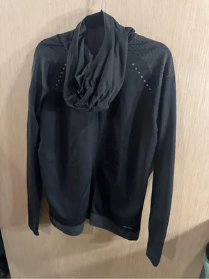 Nike Dri Fit Black Long Sleeve Tight Athletic Jacket with Subtle Dot Detail XL thumbnail 3