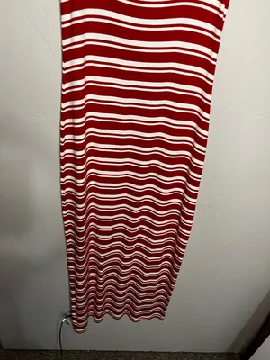 Summersalt Ribbed Square Neck Red Cream Striped Maxi‎ Dress thumbnail 8