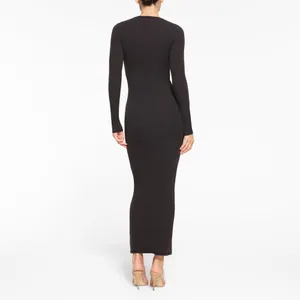 SKIMS Fits Everybody crew Neck long sleeve Dress, BLACK, SMALL, $88 thumbnail 2