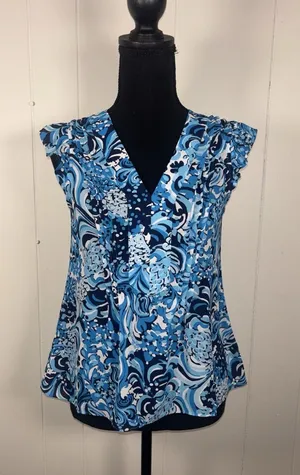Lilly Pulitzer Joan‎ Top Resort White Blue Mermazing - XXS thumbnail 1
